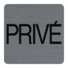 Plaque adhésive imitation aluminium Privé 7,5x7,5 cm