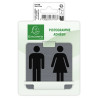Plaque adhésives imitation aluminiumToilettes dame / homme 7,5x7,5 cm
