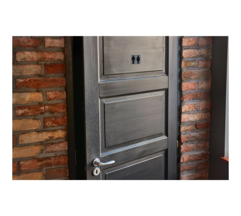 Plaque adhésives imitation aluminiumToilettes dame / homme 7,5x7,5 cm