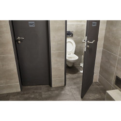 Plaque adhésive imitation aluminium WC 7,5x7,5 cm