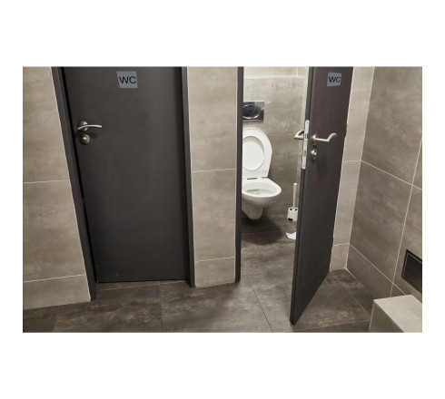 Plaque adhésive imitation aluminium WC 7,5x7,5 cm