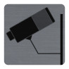 Plaque adhésive imitation aluminium Surveillance caméra 7,5x7,5 cm
