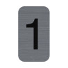 Plaque adhésive imitation Aluminium Chiffre 1 2,5x4,4 cm