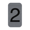 Plaque adhésive imitation Aluminium Chiffre 2 2,5x4,4 cm