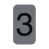 Plaque adhésive imitation Aluminium Chiffre 3 2,5x4,4 cm