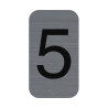 Plaque adhésive imitation Aluminium Chiffre 5 2,5x4,4 cm