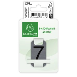 Plaque adhésive imitation Aluminium Chiffre 7 2,5x4,4 cm