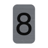 Plaque adhésive imitation Aluminium Chiffre 8 2,5x4,4 cm
