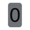 Plaque adhésive imitation Aluminium Chiffre 0 2,5x4,4 cm