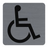 Plaque adhésive imitation aluminium Handicapés 7,5x7,5 cm