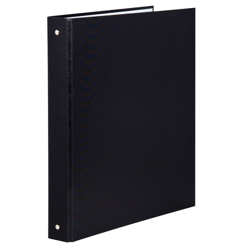 Classeur 4 anneaux en carton plastifié, format A4, dos 4 cm, noir