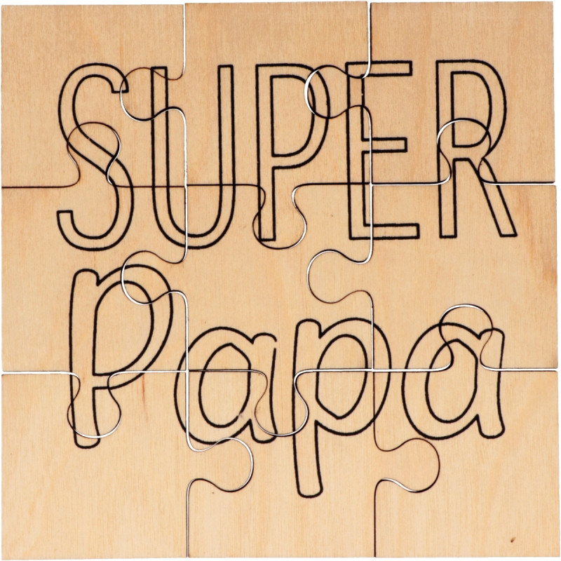 Puzzle en bois 9 pièces, Super Papa