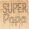 Puzzle en bois 9 pièces, Super Papa
