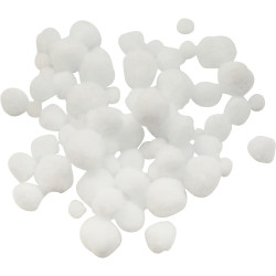 Sachet de 150 pompons blanc taille assortie