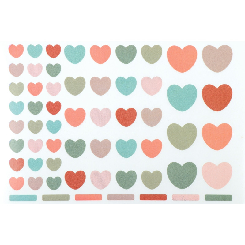 Pochette 624 gommettes coeurs couleur nordique