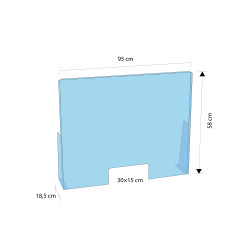 Exacompta - réf. 80458D - ExaScreen Barrière de protection contre les éternuements et les postillons - Vitrine Pare-haleine o