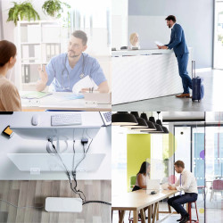 Exacompta - réf. 81158D - ExaScreen Ecran de protection ou cloisonnette contre les postillons pour bureau open-space - call cen