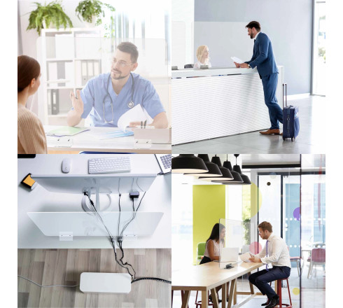 Exacompta - réf. 81358D - ExaScreen Ecran de protection ou cloisonnette contre les postillons pour bureau open-space - call cen