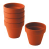 Lot de 5 pots en terre cuite, hauteur 9 cm
