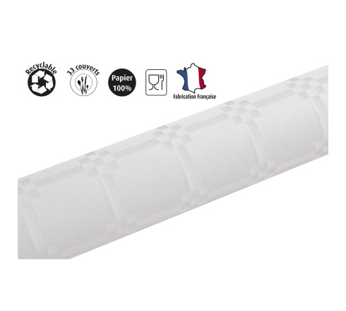 Nappe en rouleau papier damassé - 10x1,18m