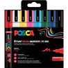 Pochette de 8 marqueurs Posca pointe moyenne brush assortis