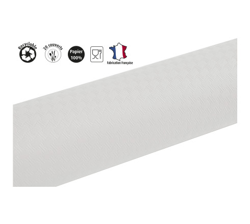 Nappe en rouleau papier gaufré Toile de lin - 1,18 x 6m