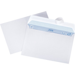 Boite de 500 enveloppes blanches 114x162mm 80g bande siliconée