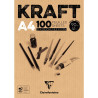 Bloc de 100 feuilles kraft 90g 210x297mm brun