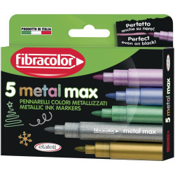 Boîte de 5 marqueurs métal max assortis
