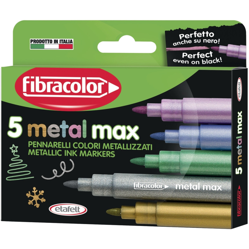 Boîte de 5 marqueurs métal max assortis