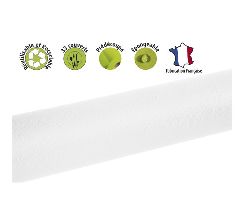 Nappe en rouleau spunbond, indéchirable et épongeable -1,20 x 10m
