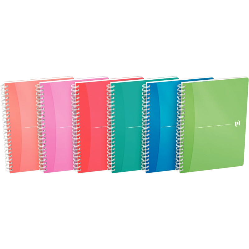 Cahier à reliure intégrale 180 pages MY COLOURS format A5, quadrillé 5