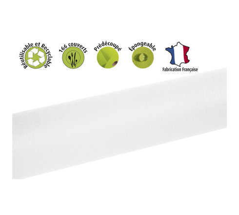 Nappe en rouleau spunbond, indéchirable et épongeable, prédécoupées tous les 1,20m- 50,4x1,20m