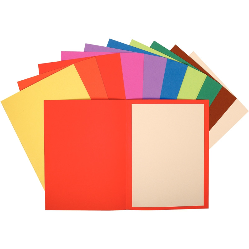 Paquet de 100 sous-chemises FLASH en carte recyclée 80g, coloris assor