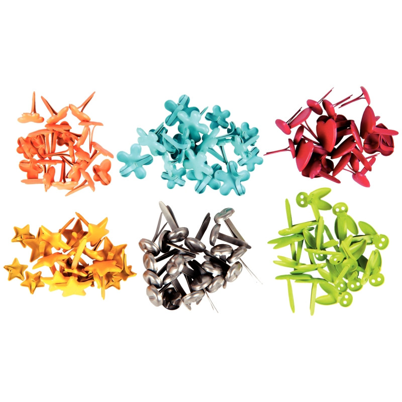 Boîte de 120 attaches parisiennes 10mm assorties