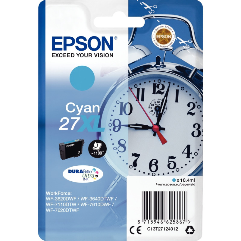 Epson RÉVEIL / 27XL cartouche jet d'encre cyan haute capacité authenti