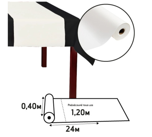 Tête-à-tête en rouleau non tissés Airlaid - 24x0,40m
