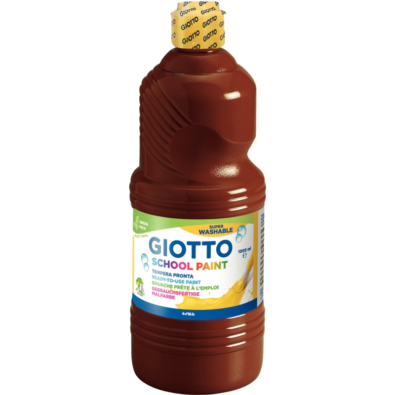 Flacon de 1 L de gouache liquide lavable GIOTTO coloris marron