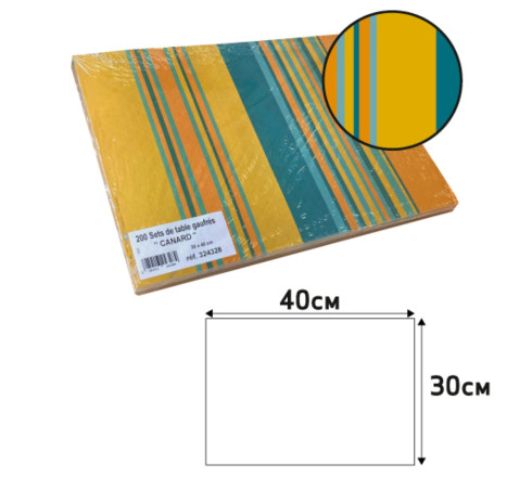 Barquette de 500 sets de table papier gaufré, Canard - Format 30x40cm
