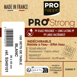Barquette de 100 sets de table spundbond, unis - Format 30x40cm