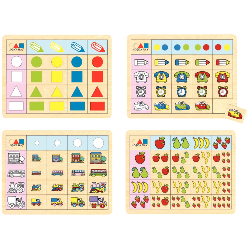 Lot de 4 tableaux double entrée série 1