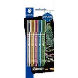 Blister de 5 marqueurs metalliques assortis