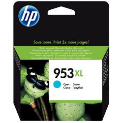 HP 953XL cartouche d'encre cyan grande capacité authentique (F6U16AE)