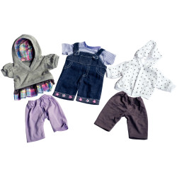 Lot de 3 tenues mixtes pour poupées 40/42 cm
