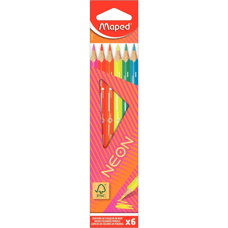 Pochette de 6 crayons de couleur Color'Peps Néon