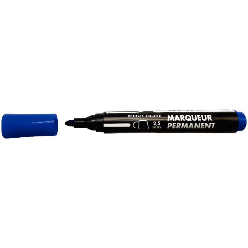 Marqueur permanent pointe ogive bleu