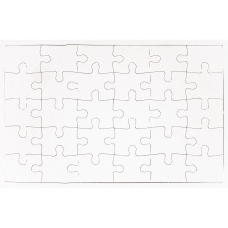 Lot de 10 puzzles blancs 30 pièces à décorer