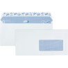 Boite de 500 enveloppes blanches 110x220mm 90g bande siliconnée fenêtr