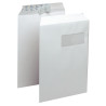 Paquet de 50 pochettes blanches 229x324mm 90g bande siliconée fenêtre