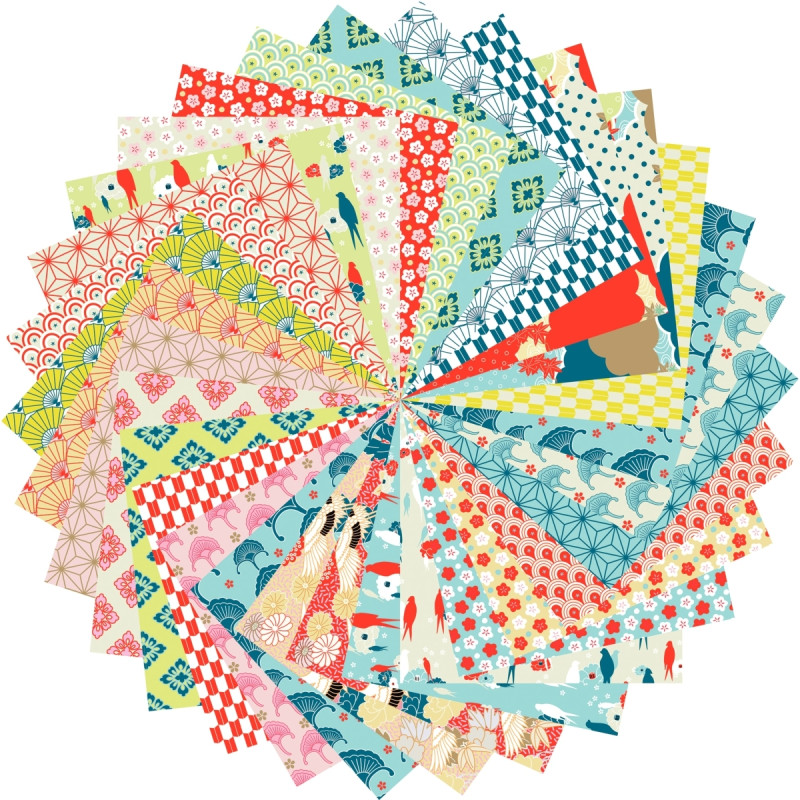 Pochette de 60 feuilles origami format 20 x 20 cm nippon